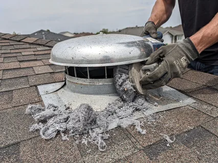 Cleaning Dryer Vent On Roof in Smithfield