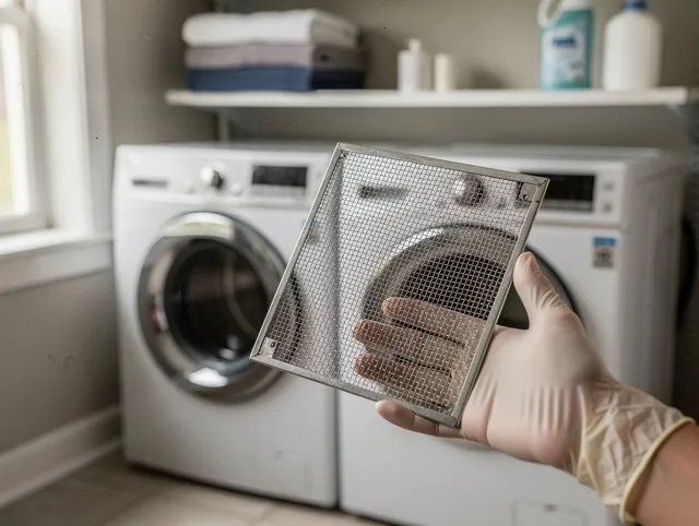 Smithfield Dryer Vent Cleaning specialist performing detailed lint trap cleaning service in Smithfield