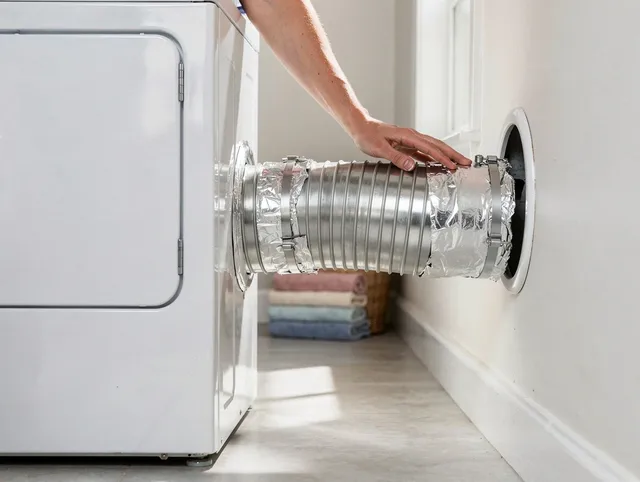 Professional dryer vent hose installation by Smithfield Dryer Vent Cleaning in Smithfield