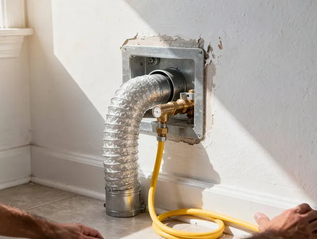 Smithfield Dryer Vent Cleaning certified technician performing specialized gas dryer vent cleaning in Smithfield